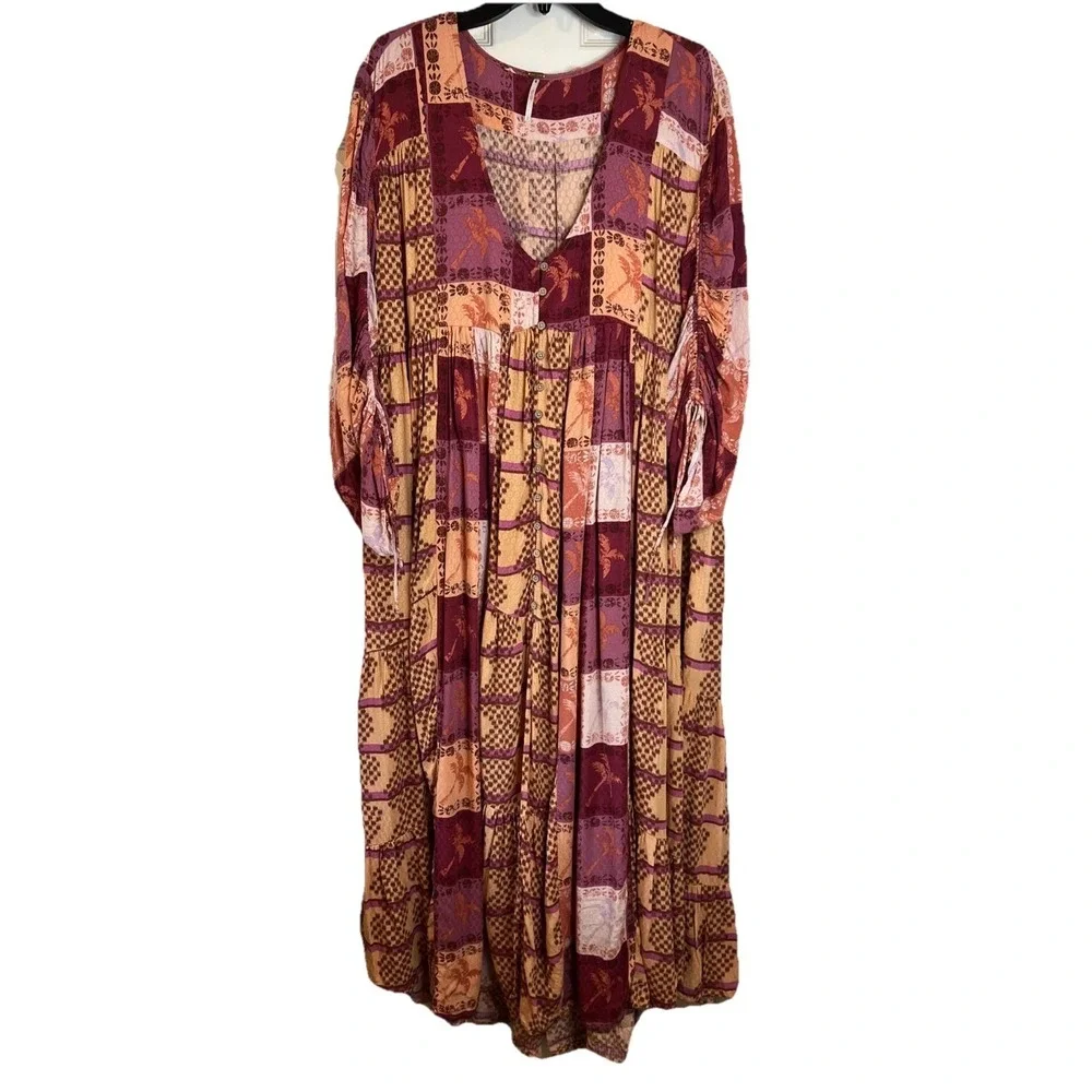 Free People Ibiza Getaway Maxi Top Dress Boho Festival Size Large